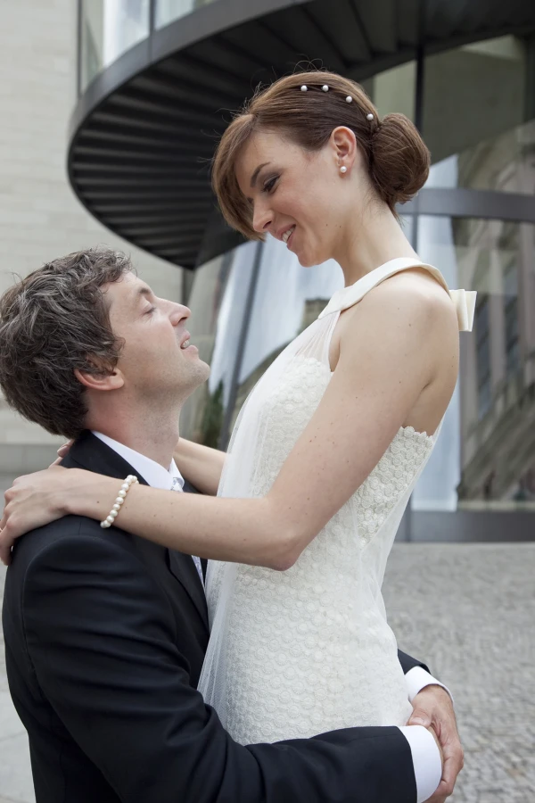 Brautpaar, Berlin Mitte, DHM, Pei Treppe