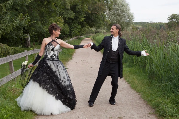 Brautpaar, Natur, Pferdekoppel, Tanz