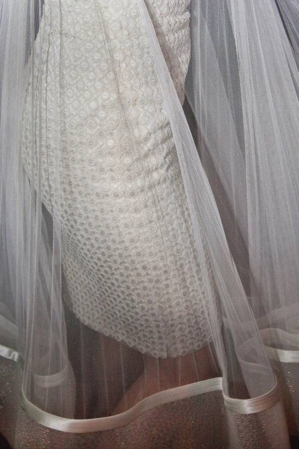 Brautkleid, Spitze, Tüll, Satin