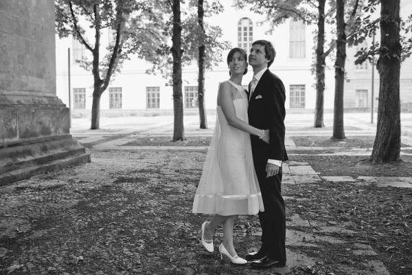 Brautpaar, Berlin Mitte, Schwarz-Weiß