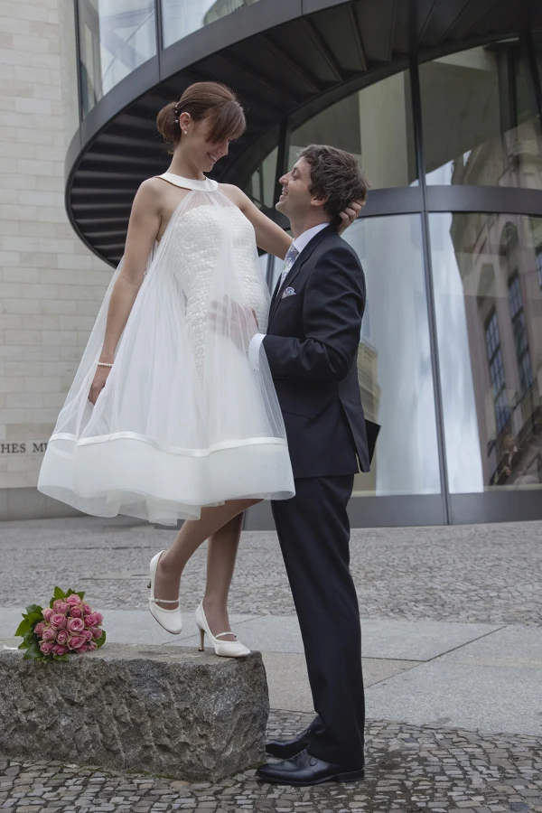 Brautpaar, Berlin Mitte, Pei Treppe
