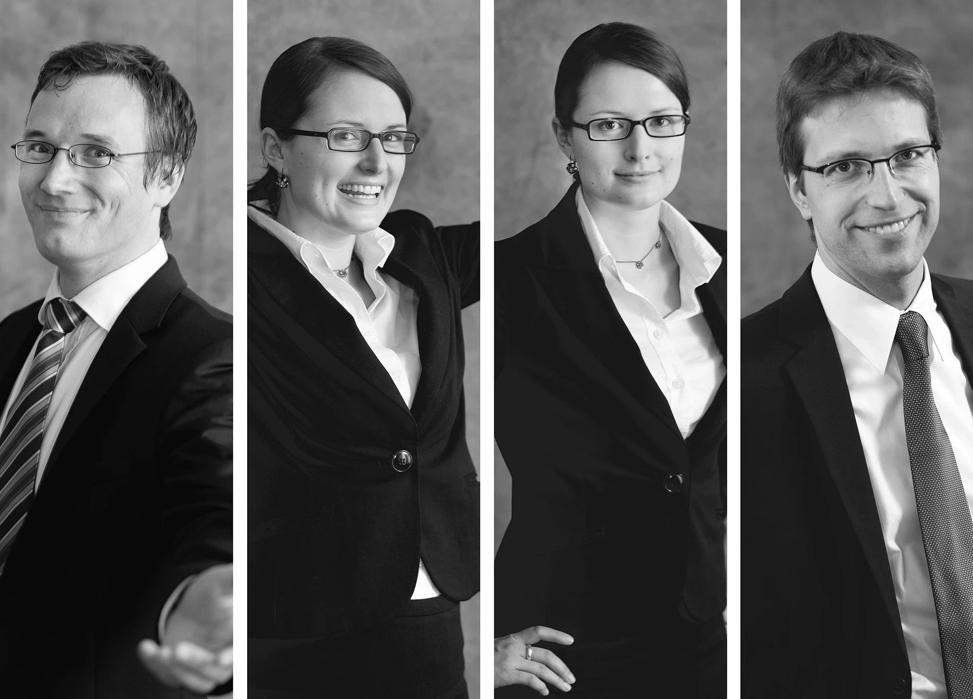 Portrait Gruppe, Team, Spaß, Agentur, Schwarz-Weiß