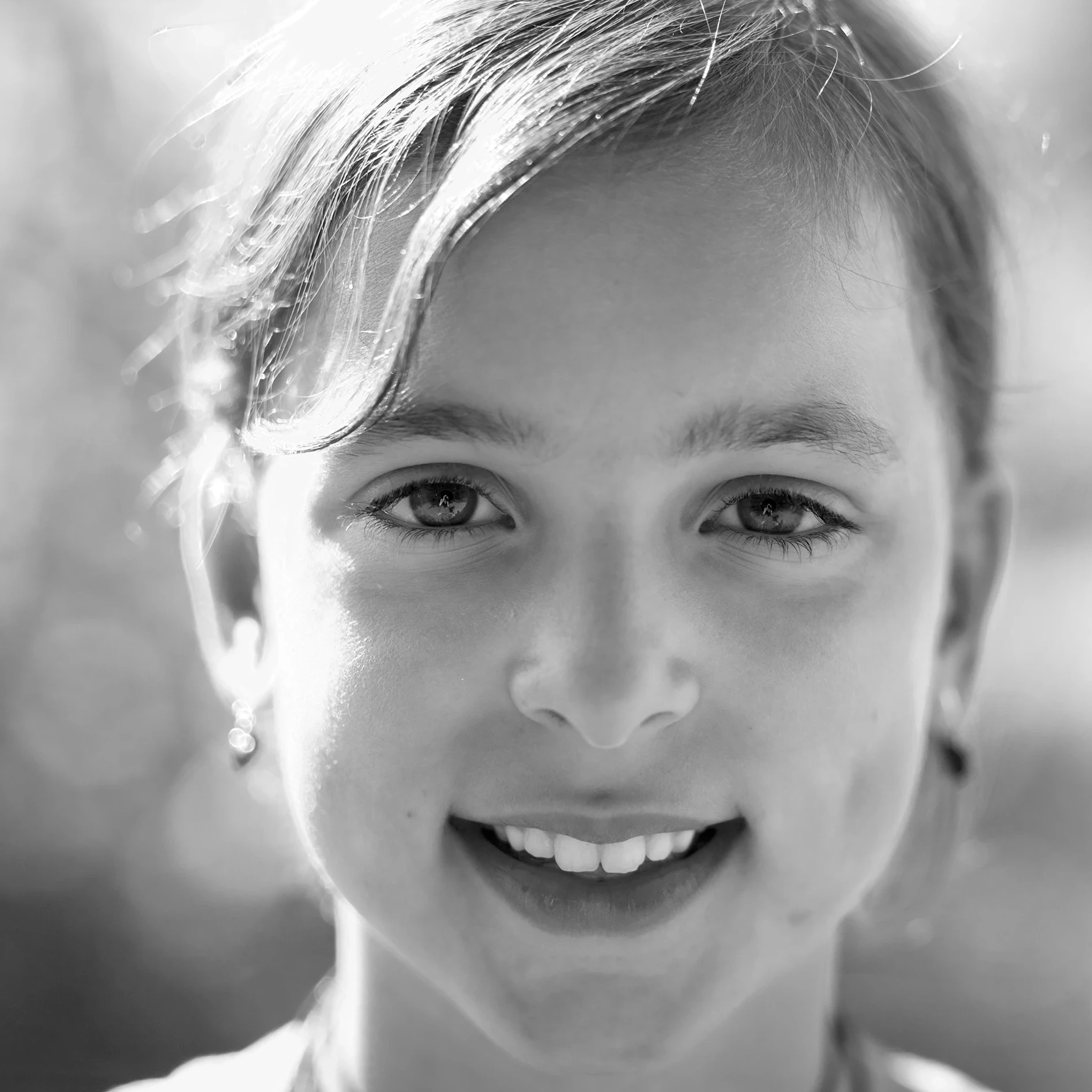 Portrait, Mädchen, Schwarz-Weiß